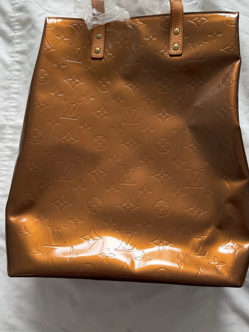 Louis Vuitton Metallic Bronze Monogram Vernis Tote
